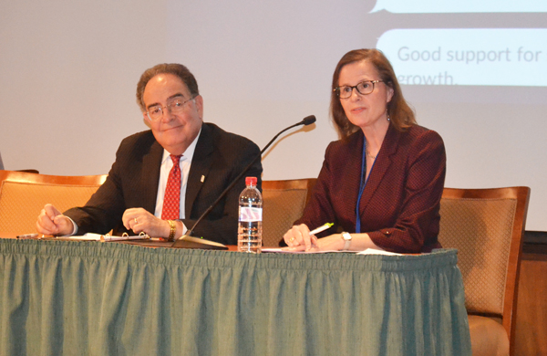 UMB President Jay A. Perman, MD, appeared on a panel moderated by Laurie E. Locascio, PhD, vice president for research at the University of Maryland, College Park.