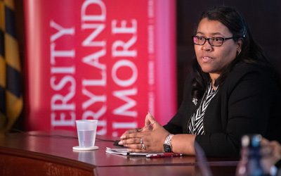 Vicky Hunter, MS, associate vice president for infrastructure services with the Center for Information Technology Services, discusses teleworking at a virtual town hall on March 17, 2020. 