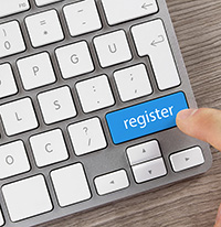 Register button being pushed