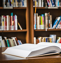 Open book on desk