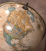 image of globe focused on North America