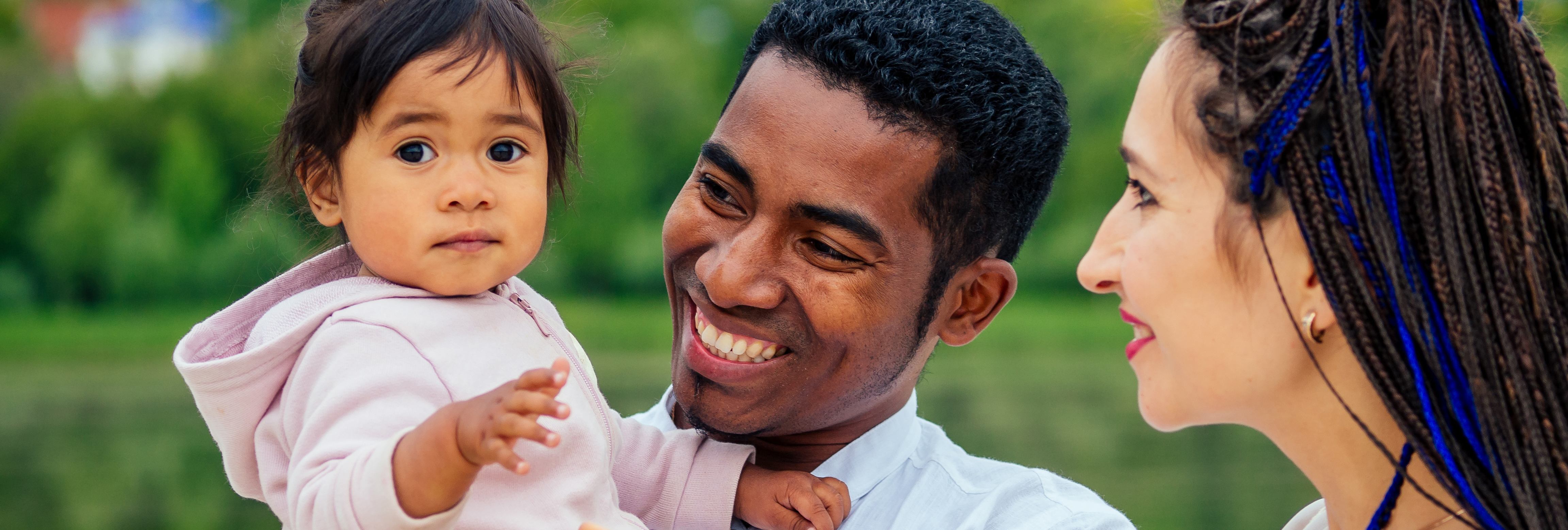 Multiracial and Multinational family with baby