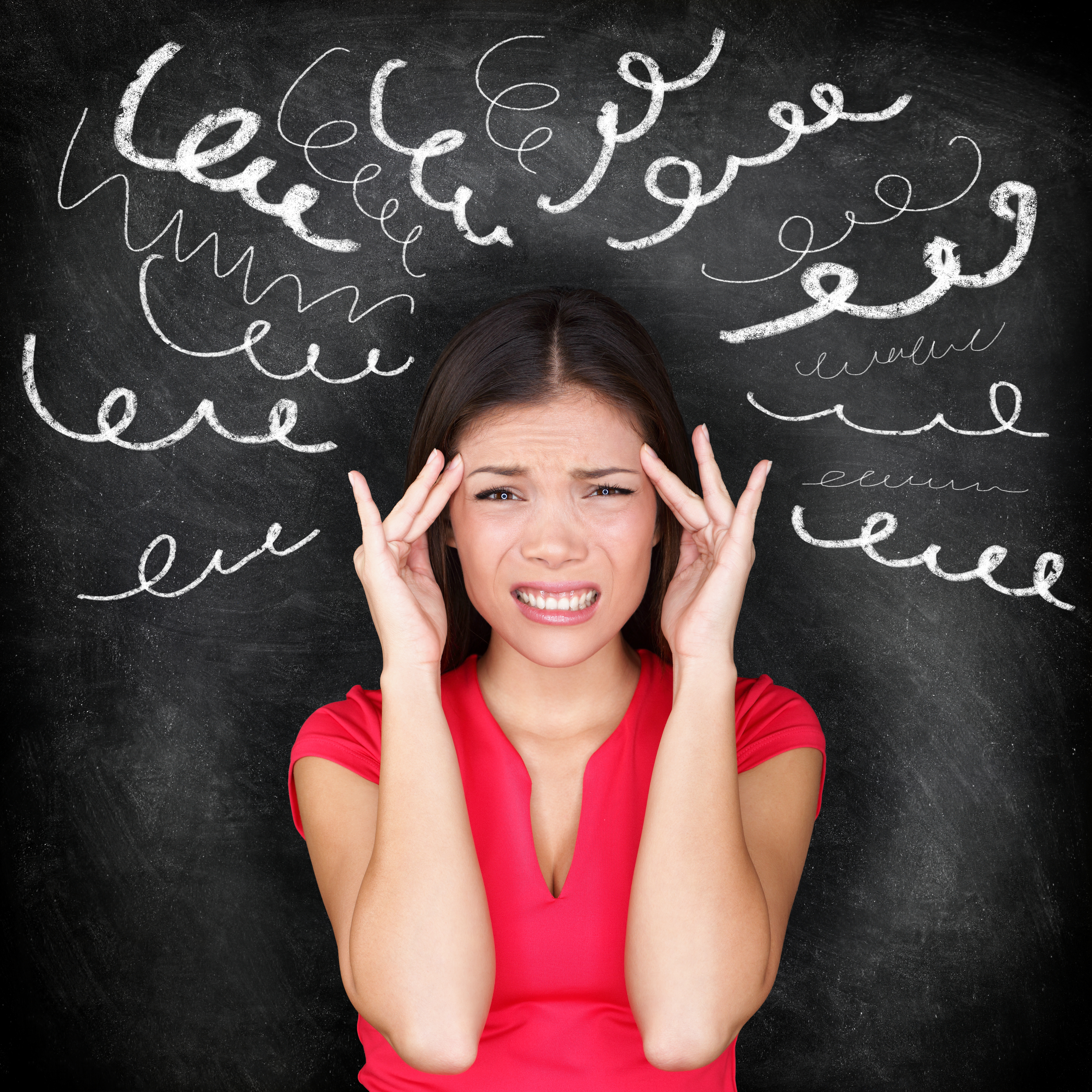 asian women looks stressed out