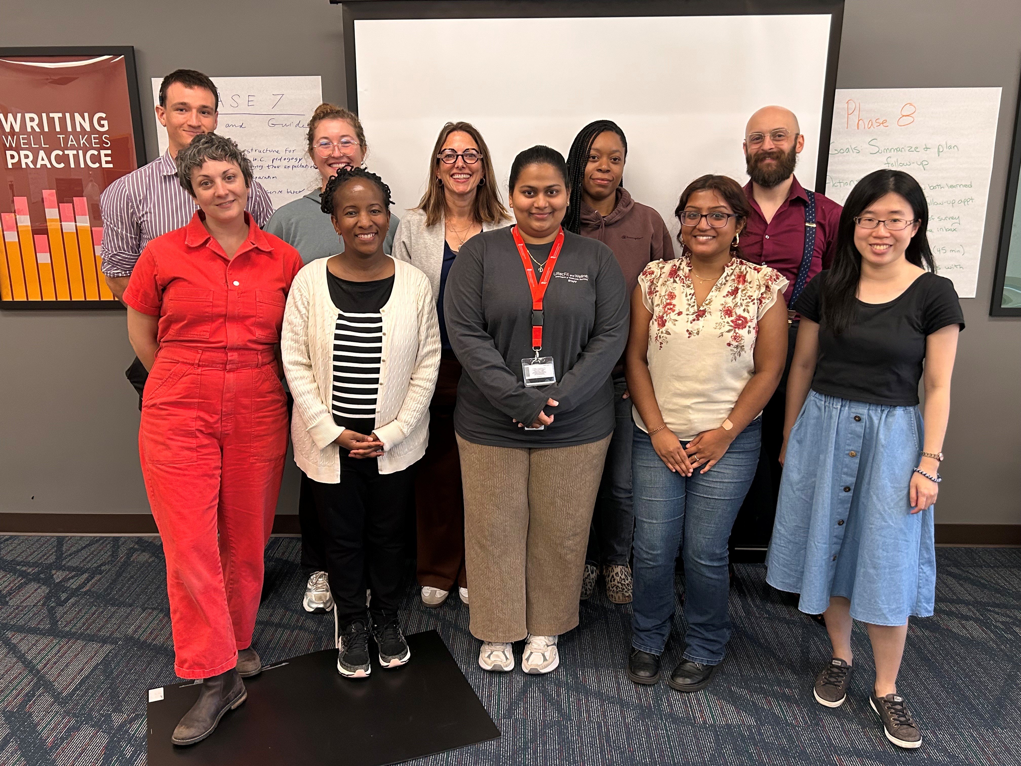 10 Writing Center Fellows, all students, posing for a photo.