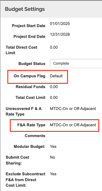 Screenshot from Kuali Research budget module