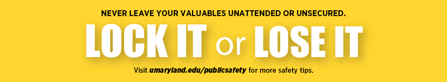 Lock it or lose it. Never leave your valuables unattended or unsecured.