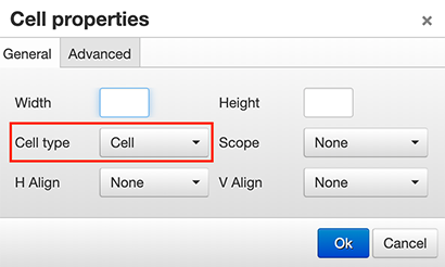 Screenshot of Cell Type