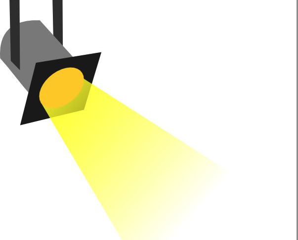 A 3D illustration of a spotlight.